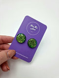 Green Swirl Medium Studs (Seconds)